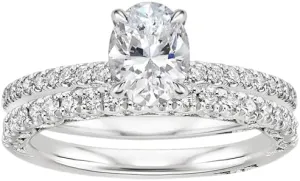 1 CT Oval Cut Colorless Moissanite Engagement Ring Set, Tacori Wedding/Bridal Sets, 925 Sterling Silver, Anniversary Ring Pave Set, for Women, 10K/14K/18K/22K Gold