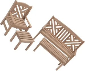 1 Set Miniature Dollhouse Furniture Kit Garden Decor with Table and Chairs Creative Micro Landscape Ornaments for Compact Design for Dollhouse Lovers