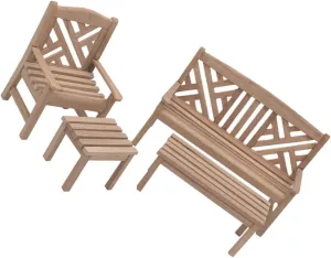 1 Set Scale Dollhouse Chairs Table for Micro Landscape Decoration for Rooms and Creative Play
