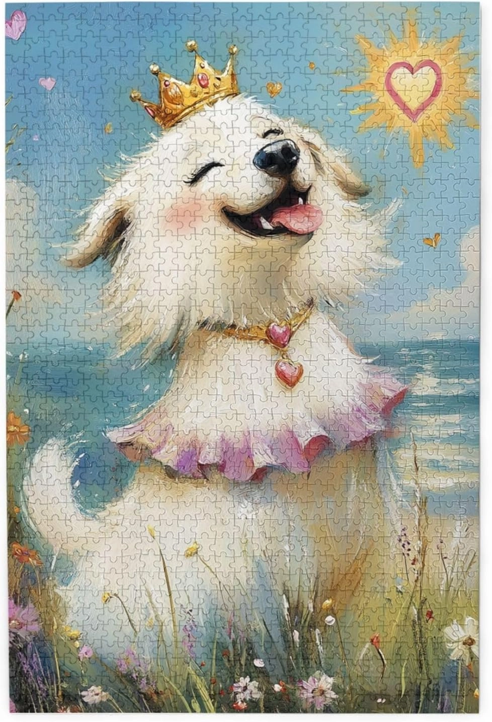 1000 pcs of Adult Wooden Jigsaw Puzzle,The Happy Little Dog on The Grassland,an Ideal Choice for Exercising brainpower and Hands-on Ability，Thoughts soar，Gifts for Family and Friends