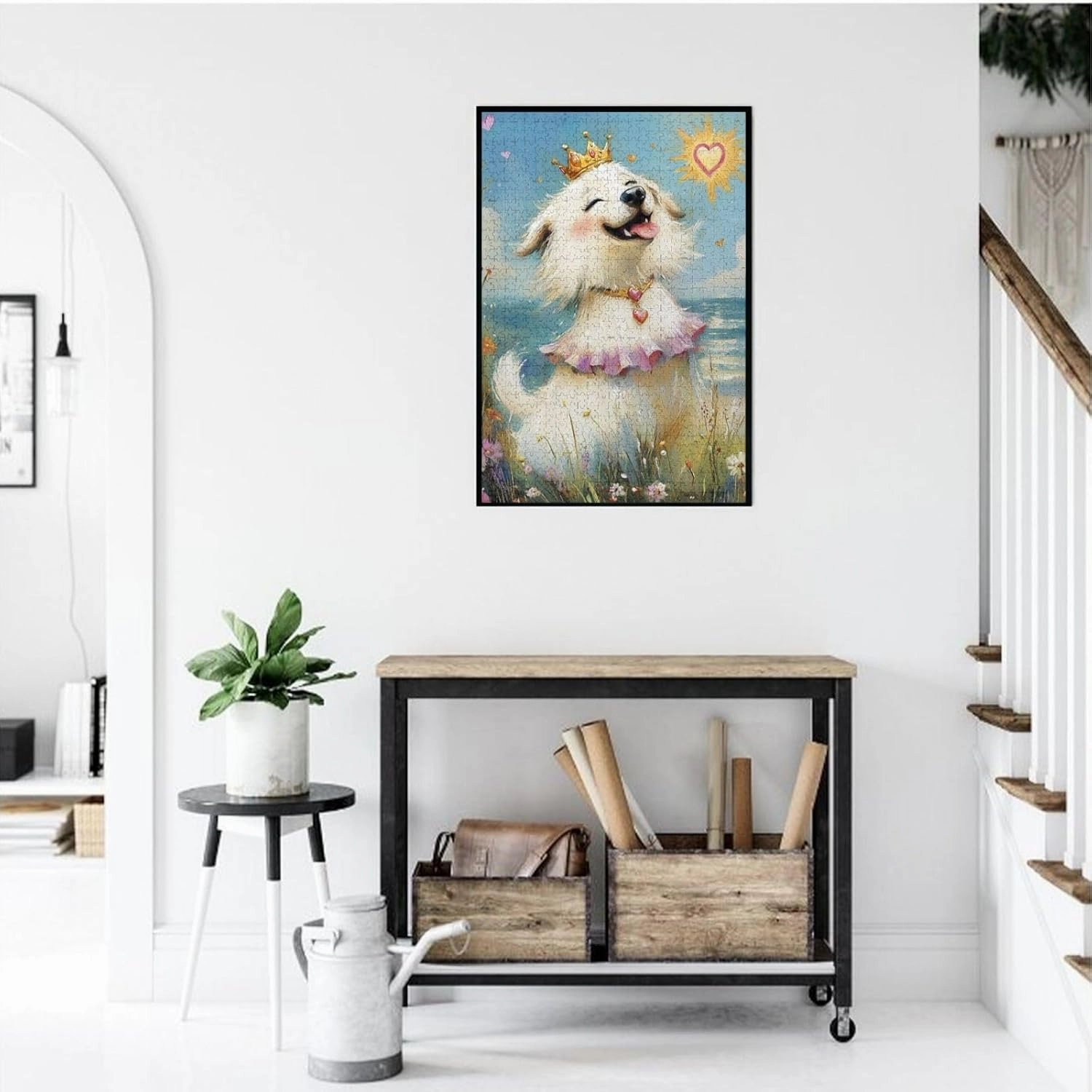 1000 pcs of Adult Wooden Jigsaw Puzzle,The Happy Little Dog on The Grassland,an Ideal Choice for Exercising brainpower and Hands-on Ability，Thoughts soar，Gifts for Family and Friends