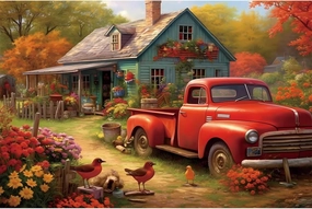 1000 Piece Puzzle for Adults,Wooden Jigsaw Puzzles,Puzzles for Adults 1000 Pieces and Up, Puzzles for Adults,Artistic Decorations, Educational Toys,Finished Size 29.5"X20" (House in The Countryside)
