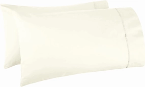 1000 Thread Count 100% Egyptian Cotton Pillow Cases, Ivory Queen Pillowcase Set of 2, Long-Staple Combed Pure Natural 100% Cotton Pillows for Sleeping, Soft & Silky Sateen Weave Bed Pillow Cover