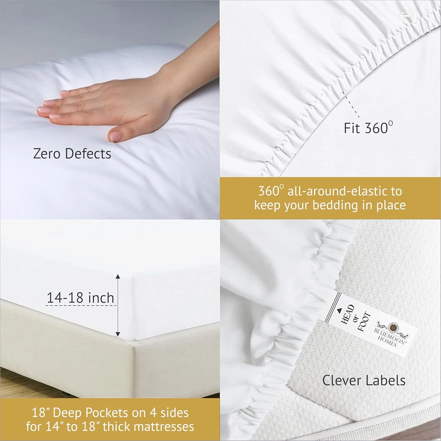 100% Egyptian Cotton King Size Sheets Set - Luxury Deep Pocket, 1000 Thread Soft & Ultra Smooth, 4 Piece Bedding With Pillowcases - Cool Durable Dark Grey