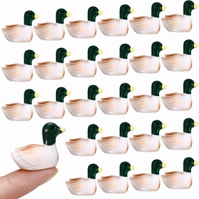 100 Pcs Mini Resin Mallard Mini Ducks Tiny Ducks Figurines Bulk for Garden Micro Landscape Doll House Aquarium Potted Ornament DIY Craft Project Bonsai Moss Terrarium (Mallard)