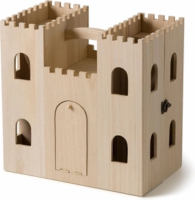 12.5" Wood Castle Dollhouse by Make Market - Unfinished Dollhouse for Kids, Bedroom, Playroom, Art & Crafts - 1 Pack