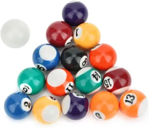 16PCS 32MM Ecofriendly Resin Mini Children Billiard Ball Toy Pool Table Accesssory for Kids Play Room