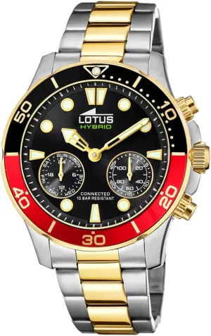 18801/4 Connected Collection, 44.5 mm Black Case with Two-Tone Steel Strap for Men, One Size, Bracelet