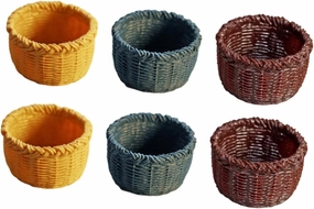 18pcs Miniature Basket Ornaments for Dollhouse Decor Creative Model Toys Natural Colors Home Decorative Supplies for Mini House Accessories