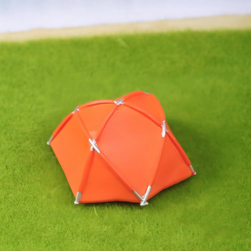 1/18 1/24 1/43 1/64 1/87 Scale Camping Tent Miniature Scene Decor, Miniature Decoration Accessories, Dollhouse Outdoor Accessories Furniture Tent, Miniature Toy Furnishing (1/43 Orange)