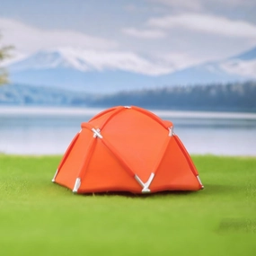 1/18 1/24 1/43 1/64 1/87 Scale Camping Tent Miniature Scene Decor, Miniature Decoration Accessories, Dollhouse Outdoor Accessories Furniture Tent, Miniature Toy Furnishing (1/43 Orange)