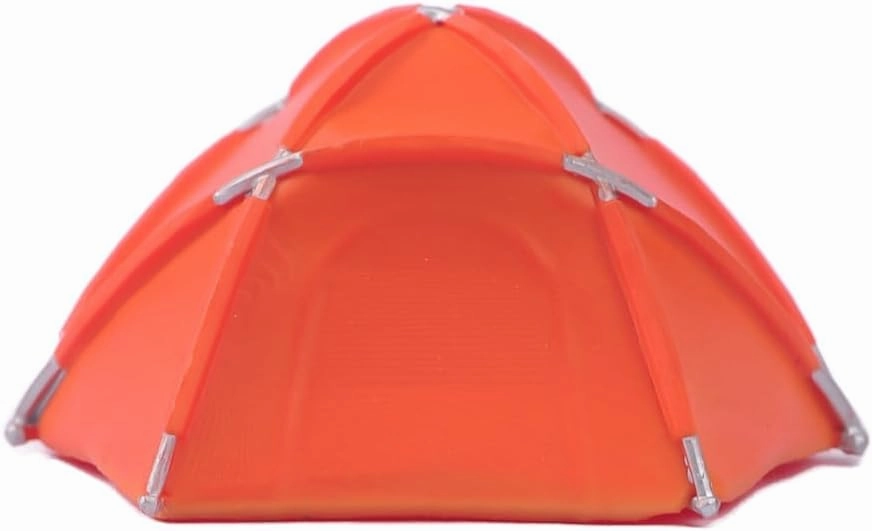 1/18 1/24 1/43 1/64 1/87 Scale Camping Tent Miniature Scene Decor, Miniature Decoration Accessories, Dollhouse Outdoor Accessories Furniture Tent, Miniature Toy Furnishing (1/43 Orange)
