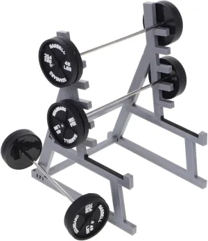 1set Miniature Fitness Equipment Barbell Display Stand with Squat Rack for Unique Desk Decor for Fitness Enthusiasts Students and Friends Compact Gym Furniture
