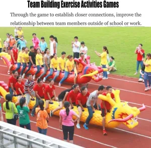2 Pcs Teamwork Sport Toys Inflatable Dragon Boat, Team Building Exercise Activity Game, Dry Land Dragon Boat (Size : 6 Seats)