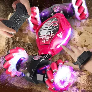 2023 Gesture Sensing RC Stunt Car with Light & Music -【New Version】 Remote Control Gesture Sensor Car, 360° Flips Rotating Off Road Vehicle, 2.4GHZ RC Stunt Car Toy for Boys Girls Gift (Red)