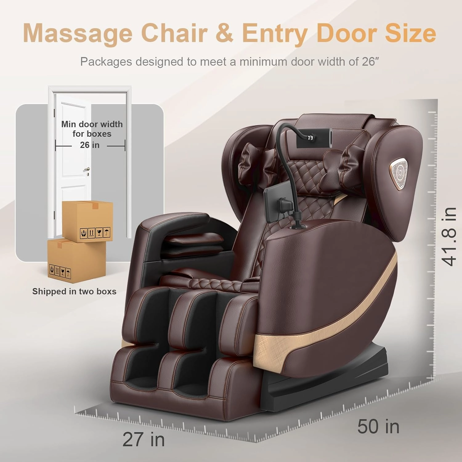 2025 Massage Chair Full Body, Zero Gravity Massage Chair with 10 Fix Rollers, Heating, Foot Massage, Auto Modes, Bluetooth Speaker, Touch Screen Controller