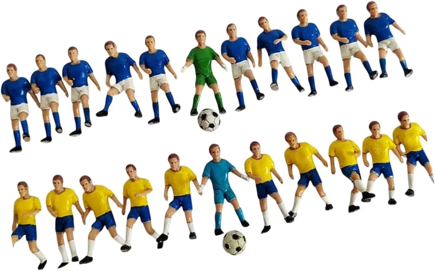 22x Miniature Soccer Player Toy Figures Mini Soccer Men Sand Table Ornaments Diorama Character Figures for Desktop Decoration