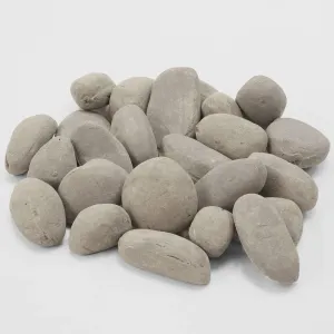 24-Piece Mixed Grey Ceramic Fiber Rocks - High-Temperature Resistant Decorative Stones for Gas Fireplaces, Fire Pits, and Outdoor Fireplaces