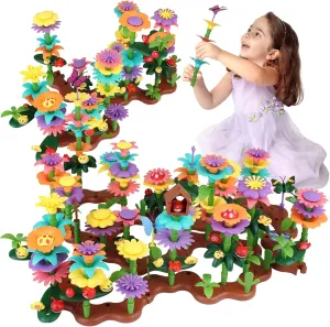 274 PCS Flower Garden Building Set, Gardening Pretend Toys for Kids Age 3 4 5 6 7 Year Old, Flower Building Toy Set, STEM Toy and Preschool Garden Play Set for Toddlers, Upgrade DIY Blocks