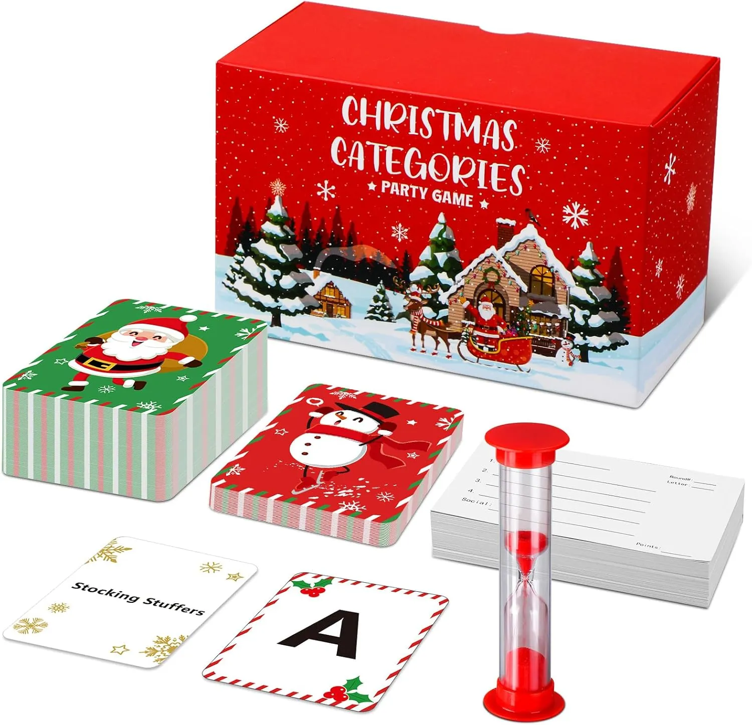 299 Pcs Christmas Trivia Game Set Christmas Categories Fun Family Party Card for Trivia and Board Game Lovers Xmas Holiday Winter Party Supplies