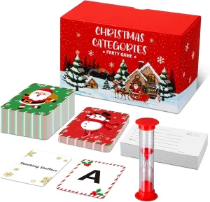 299 Pcs Christmas Trivia Game Set Christmas Categories Fun Family Party Card for Trivia and Board Game Lovers Xmas Holiday Winter Party Supplies