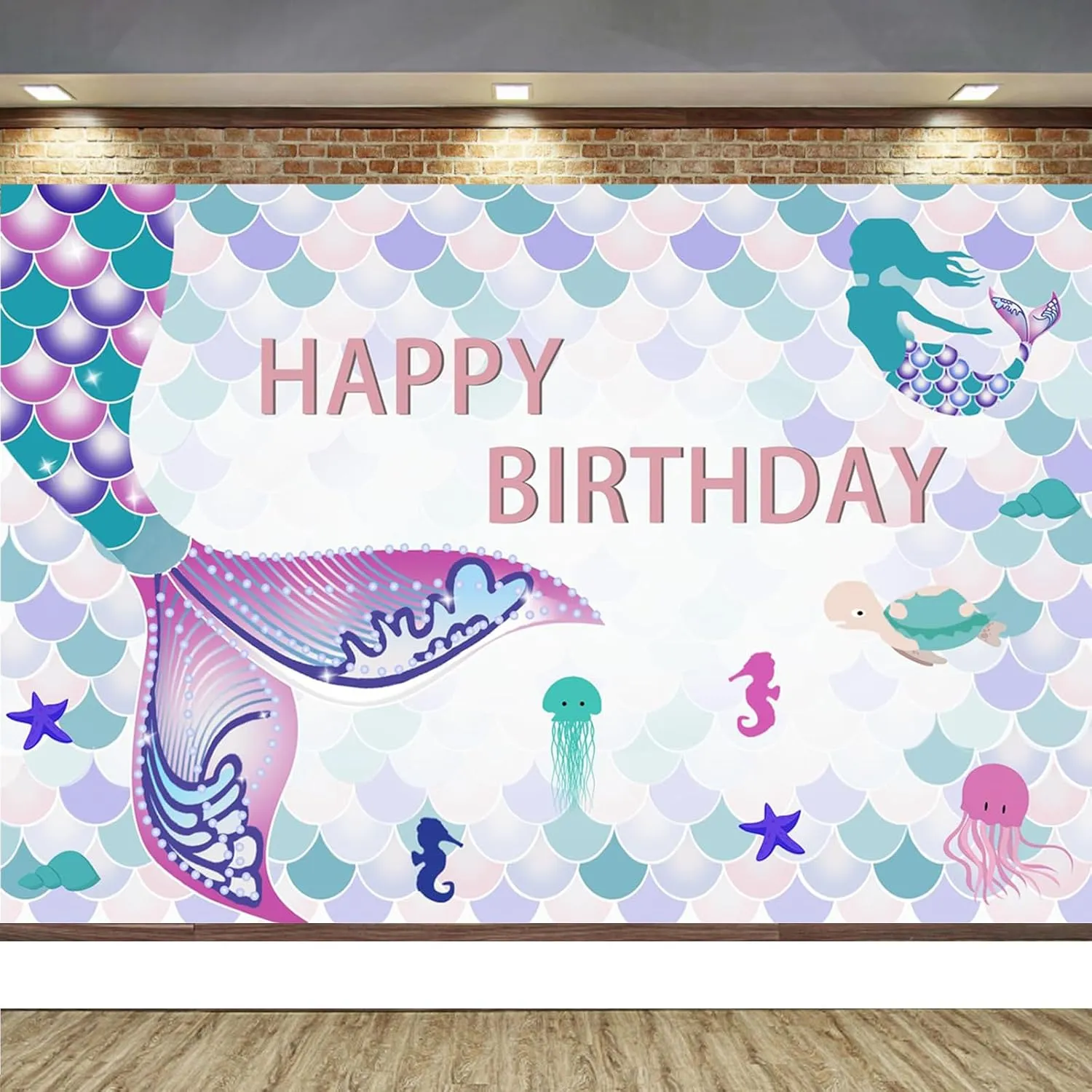 299 Pcs Mermaid Birthday Decorations, Mermaid Party Decorations Kit - Backdrop, Balloon, Banner, Tablecloth, CakeTopper, Sticker Games, Pump, Eye masks