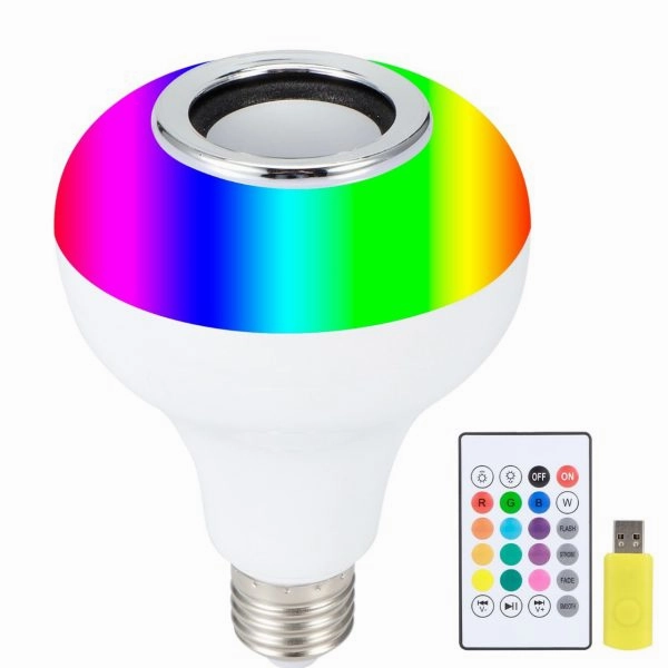 2-in-1 Smart LED Bulb   Bluetooth Speaker | RGB Light   Remote Control