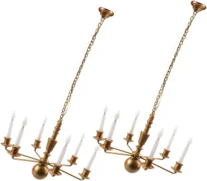 2Pcs Mini Luminous Ceiling Lamp for DIY Sand Table Decor Tiny Hanging Lights for Miniature House Models Warm Light Compact Design for Miniature Landscape
