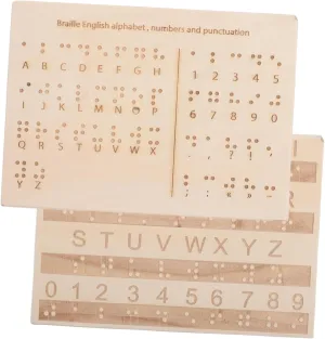 2pcs Portable Braille Alphabet Board for Blind People Lightweight Learning Tool with Raised Dots for Enhance Tactile Feedback for Visual Impaired