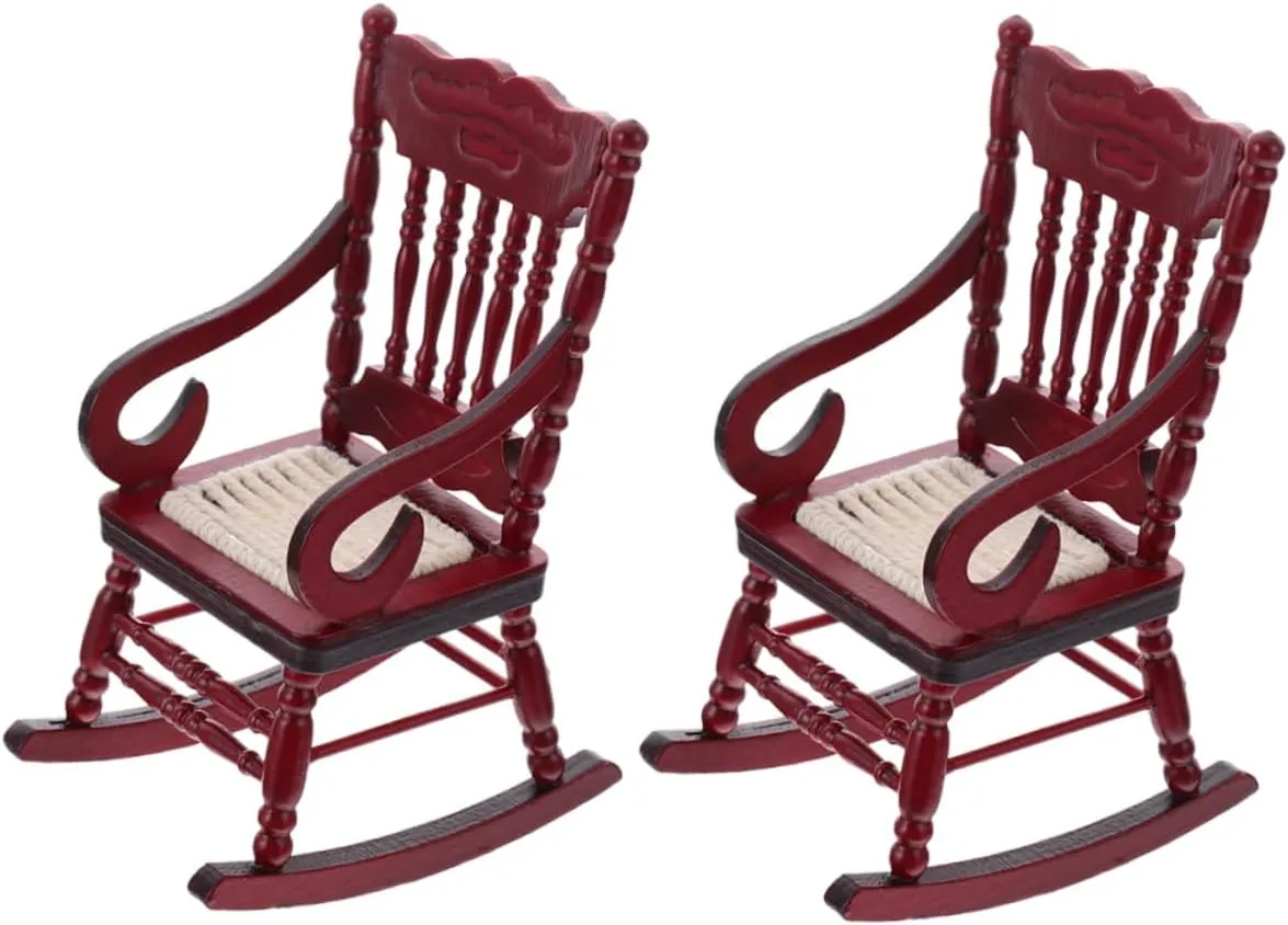 2pcs Scale Dollhouse Decor Brown Lightweight Miniature Furniture for House Accessories