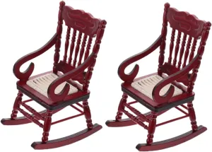2pcs Scale Dollhouse Decor Brown Lightweight Miniature Furniture for House Accessories