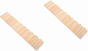 2pcs Miniature Wooden Ladder Decor for Dollhouse Unpainted Scale Mini Stairs Furniture for Projects Compact Design for Playhouse Use