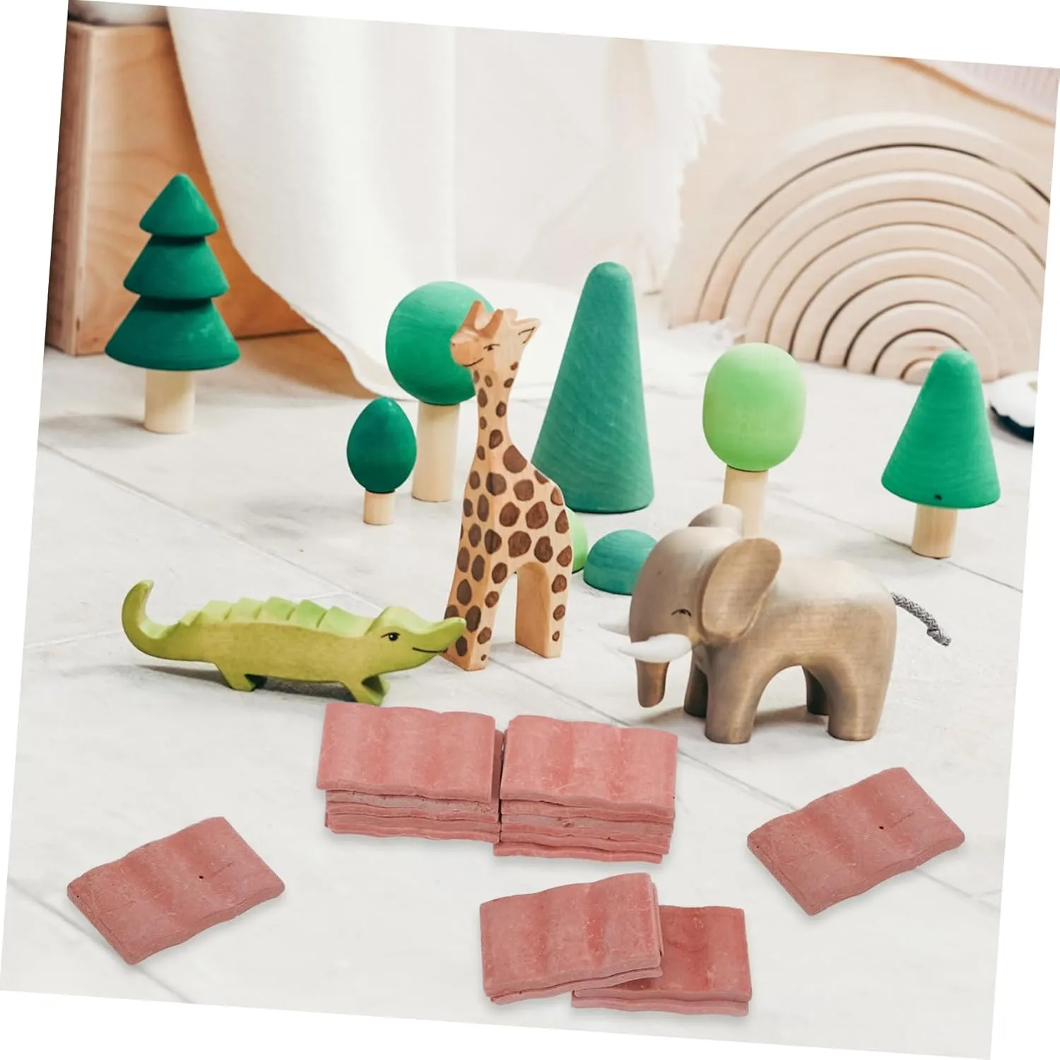 2sets 50pcs Miniature Brick Models for Micro Landscape Decoration DIY Table Simulation Brick for Fairy Garden Crafts Compact and Building Blocks 50pcs*2