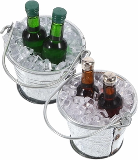 2Sets for Doll House Bar Decor with Ice Cube Bucket Realistic Miniature Accessories for Layout for Dollhouse Decoration