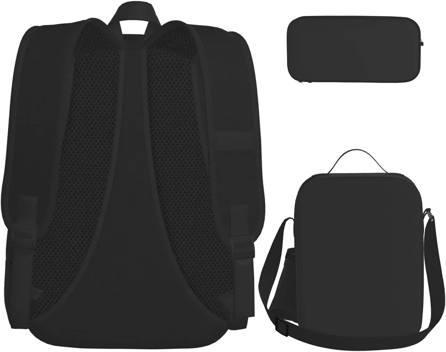 3-In-1 Backpack Bookbag Set,Ballroom Dance Small Pattern Print Casual Travel Backpacks,With Pencil Case Pouch, Lunch Bag