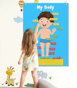 36 Pcs Body Parts for Kids Felt Board for Toddlers Preschool Learning Toys Interactive Human Body for Kids Human Organ Educational Teaching Storytelling Kit Wall Activity Board for Toddlers