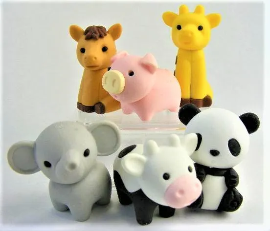 38032 IWAKO ZOO ANIMAL ERASERS-60