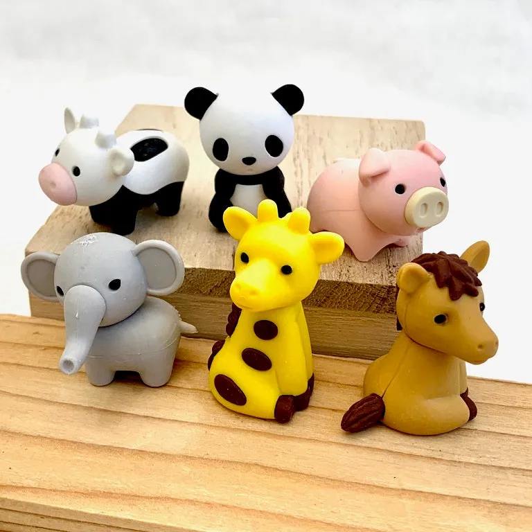 38032 IWAKO ZOO ANIMAL ERASERS-60