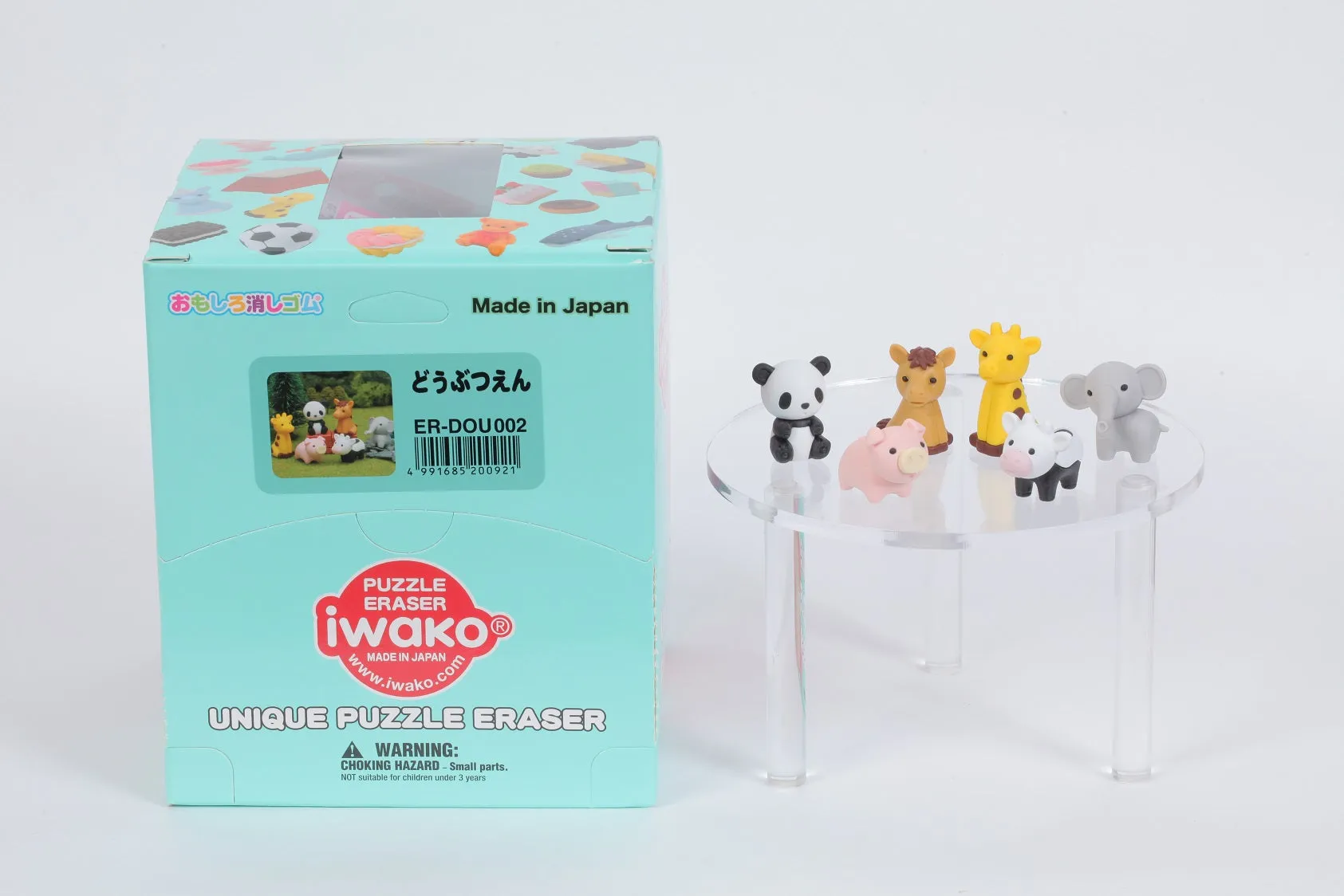38032 IWAKO ZOO ANIMAL ERASERS-60