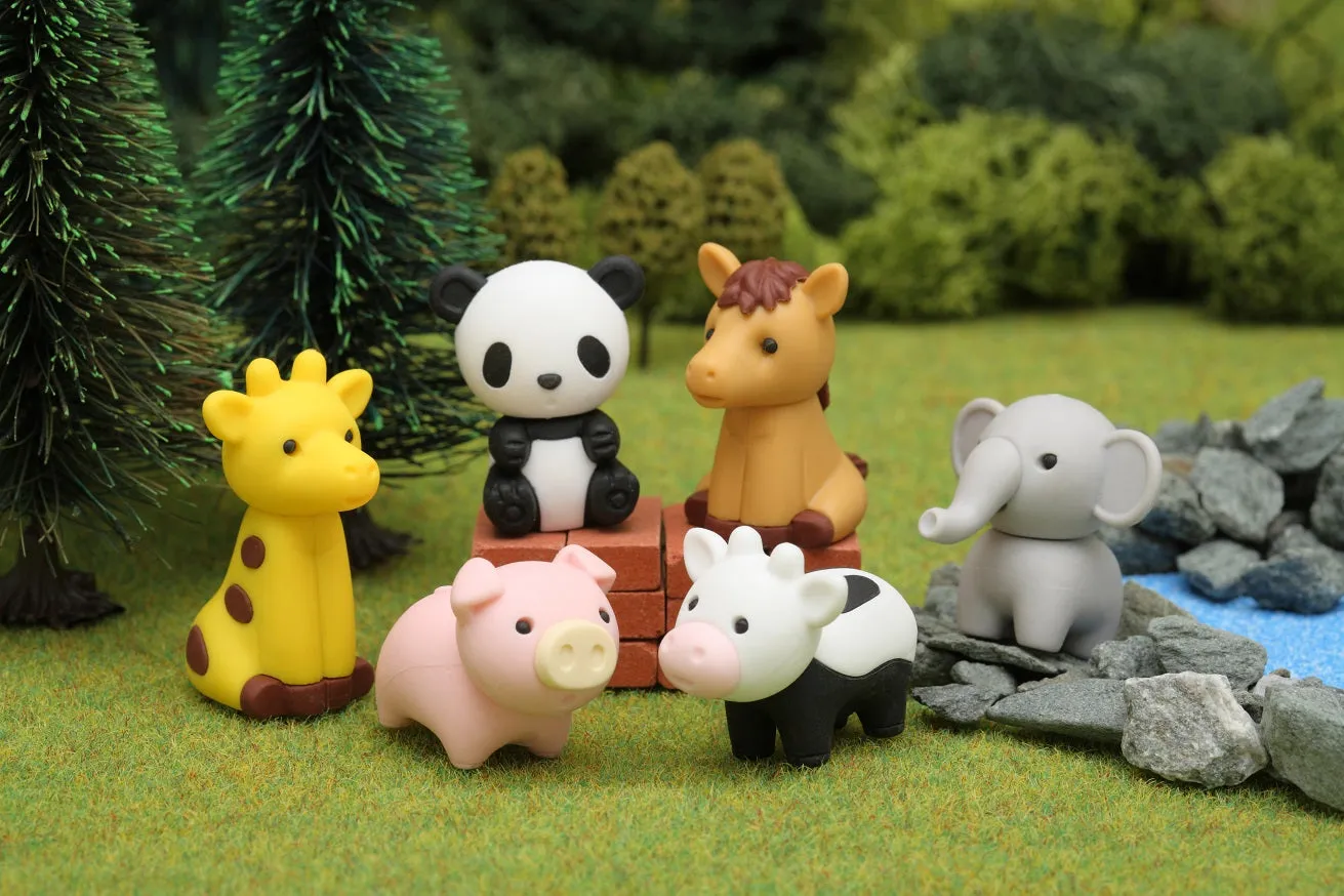 38032 IWAKO ZOO ANIMAL ERASERS-60