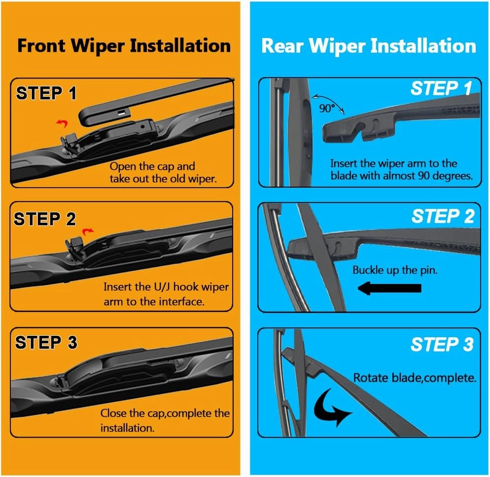 3 Wipers Replacement for Honda CRV 2007-2011 Acura RDX 2007-2018 Windshield Wiper Blades with Rear 26" 16" 14inch