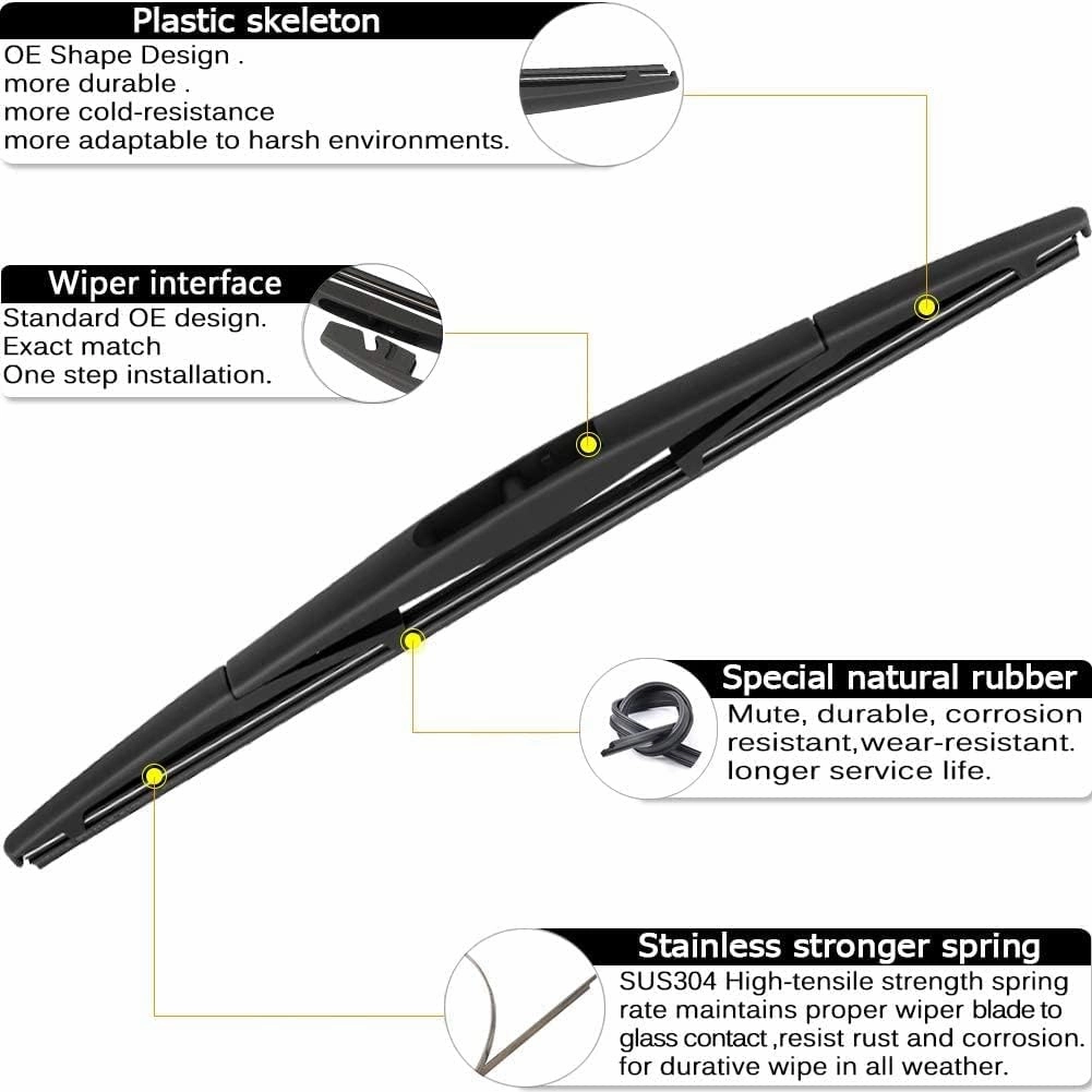 3 Wipers Replacement for Honda CRV 2007-2011 Acura RDX 2007-2018 Windshield Wiper Blades with Rear 26" 16" 14inch
