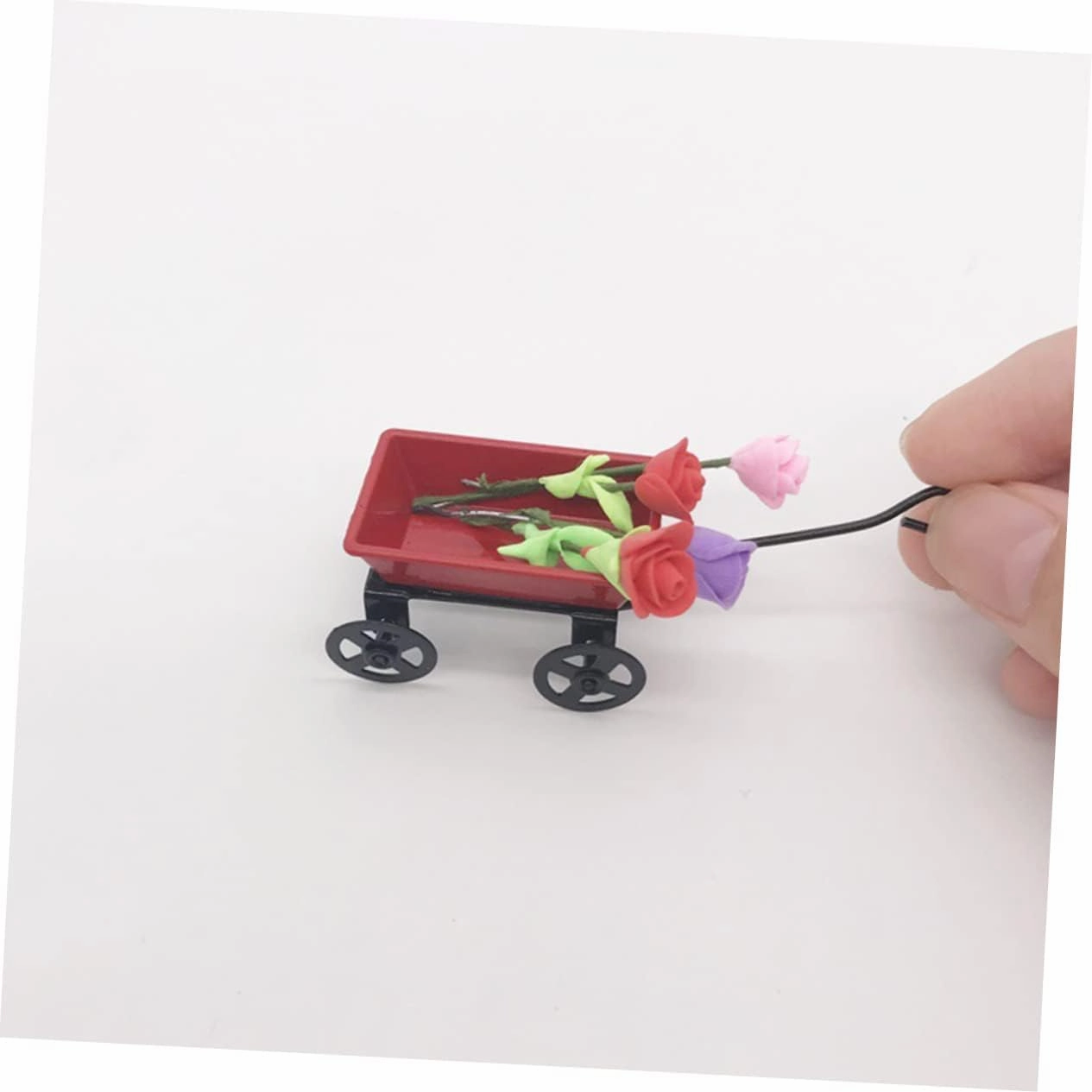 3sets Scale Tabletop Pull Cart Ornament for Doll Houses DIY Projects and Photo Props Material 2pcs*3