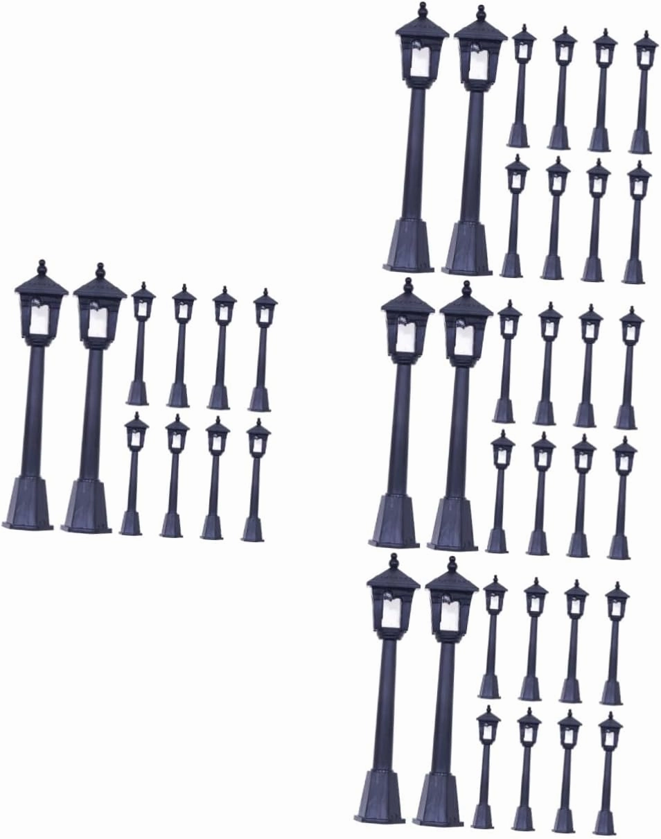 40pcs Miniature Street Lamp Models Dollhouse Decoration Ornaments for Mini Realistic Mini House Decor Safe and Material Warm Lighting Accents