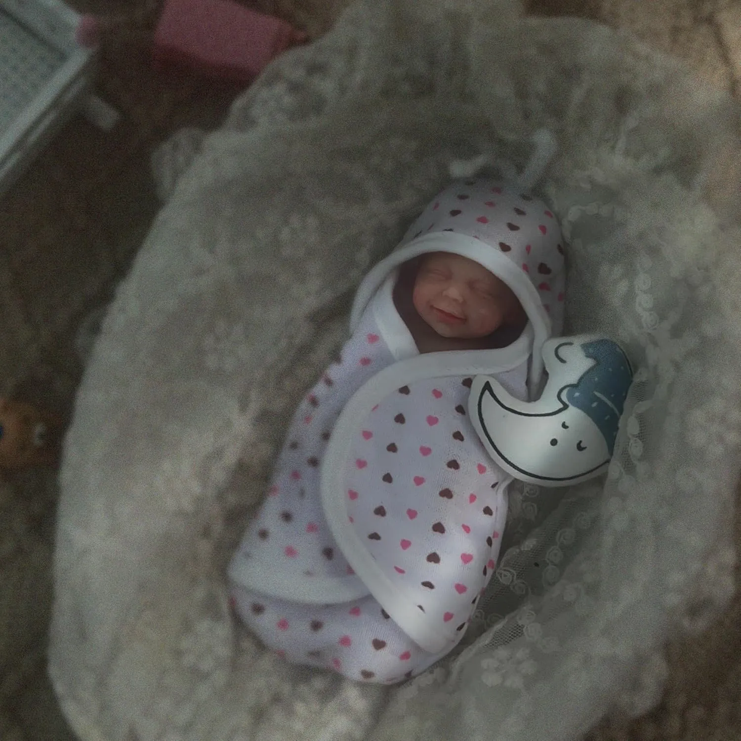 4.5 Inch Mini Reborn Baby Dolls ，Silicone Baby Girl Anne,Mini Realistic Newborn Baby Dolls Silicone Full Body with Feeding Accessories