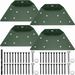 4 Pcs A Frame Bracket for Swing Set Wooden Swing Accessories Fitting for Playground Outdoor High Strength Support, Green