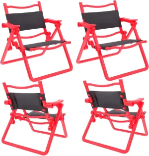 4pcs Miniature Folding Chairs Compact Lounge Chairs for Boy Girl Dollhouse Accessories for Beach and Outdoor Scenes Detailed Craftsmanship for Playtime and Collecting