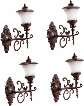 4Pcs Mini Luminous Wall Lamps for DIY Sand Table Models Decorative Building Accessories for Dollhouse Warm Light Compact Design for Mini House Decor