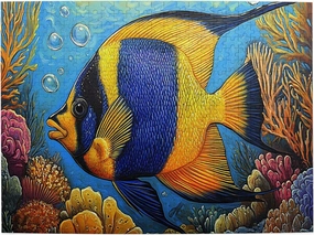 500 Pcs Pieces of Vibrant Puzzles, Underwater Blue Tropic Fish, Wooden Puzzles, Amazing Colors, Creative Entertainment Games and Holiday Party Gift Art Wall Home Choice