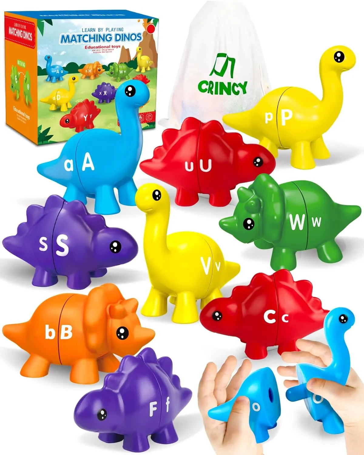 52PCS Dinosaurs Alphabet Learning Toy for Kids 2-4, Montessori ABC Matching Letters Dino Toys Gifts for Toddlers 3-5, Educational Fine Motor Preschool Learning Toys for 2 3 4 Year Old Boys Girls